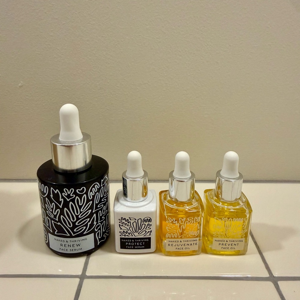 Naked & Thriving Renew Protect Prevent and Rejuvenate Face serums